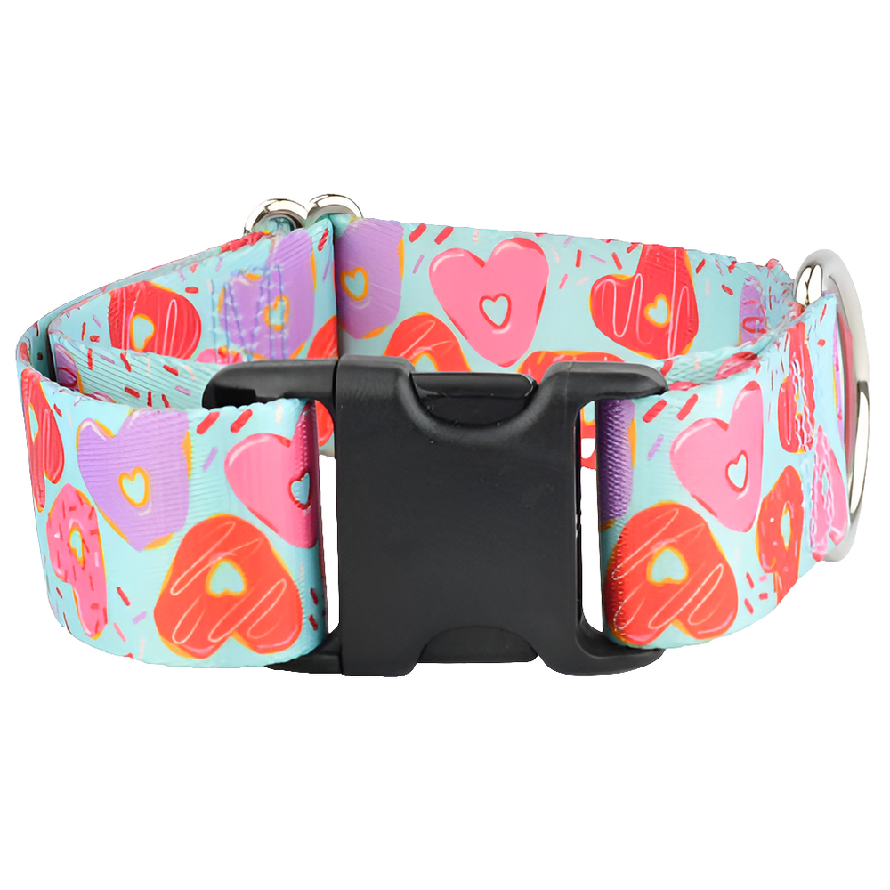 Sweet Sprinkles Heart Donut Dog Collar – Eco-Friendly EarthStyle Design by 2 Hounds