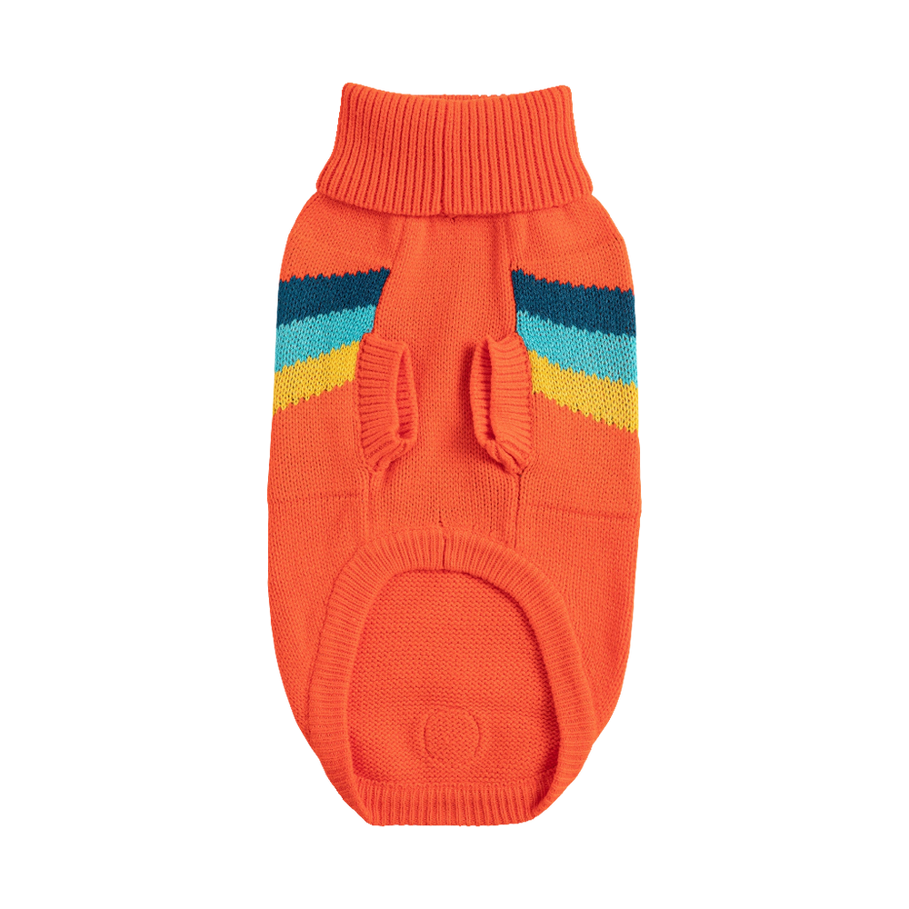 Stylish Alpine Dog Sweater - Orange Turtleneck Pet Apparel