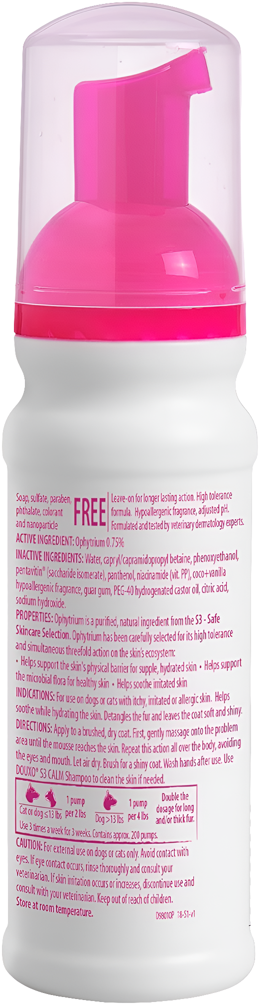 Douxo S3 Calm Mousse for Dogs & Cats, 5.1 oz