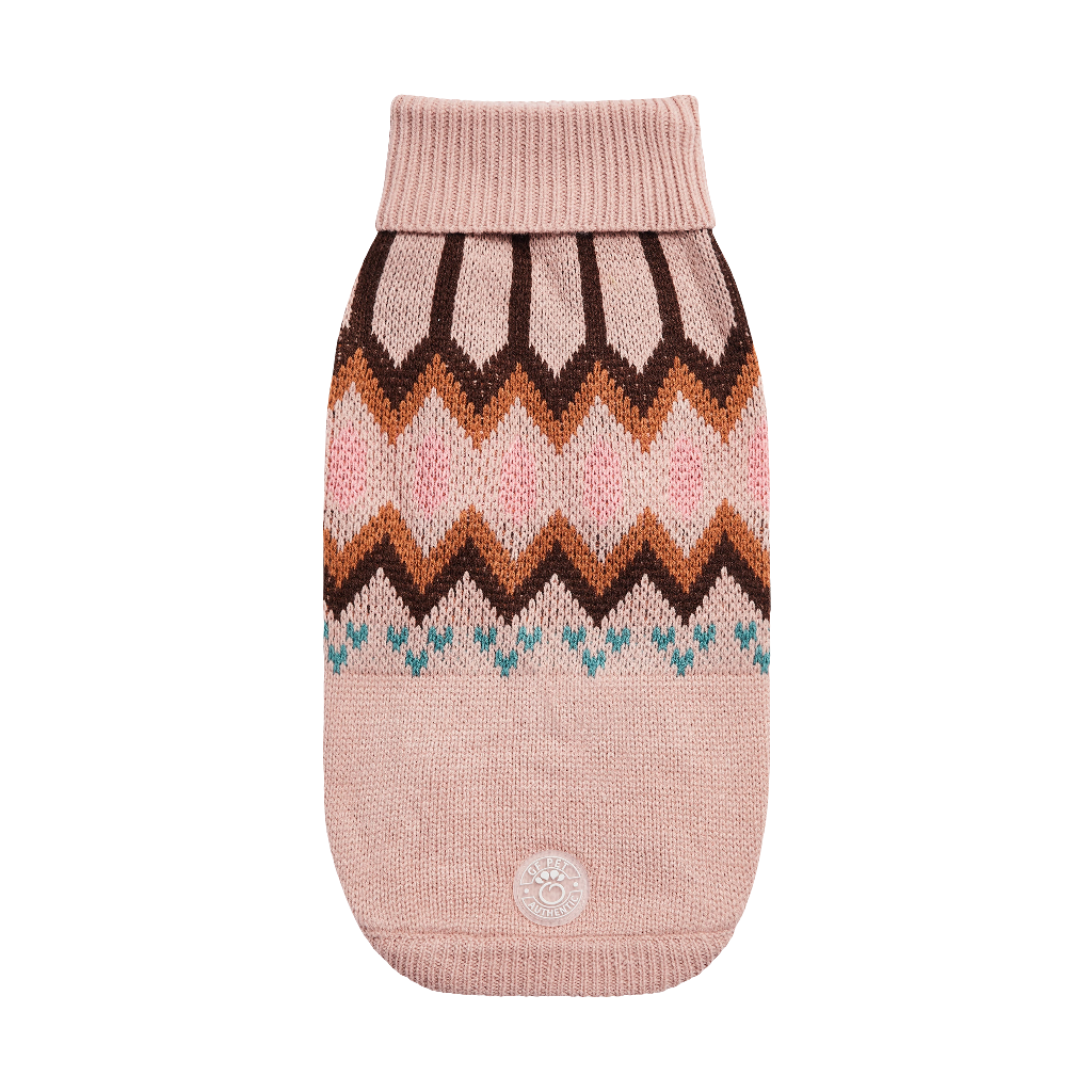 Heritage Turtleneck Dog Sweater - Pink
