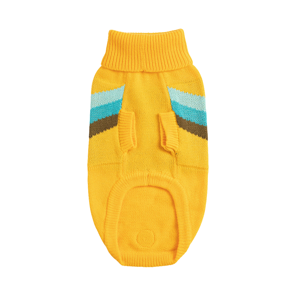 Stylish Alpine Dog Sweater - Yellow Turtleneck Pet Apparel