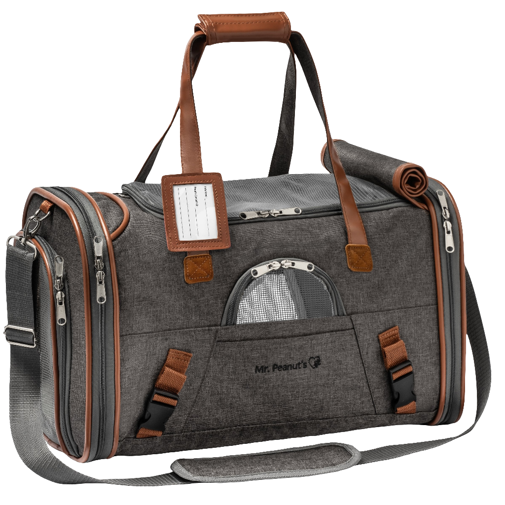 Mr. Peanut's Gold Series Airline Approved Pet Carrier – Soft-Sided Travel Tote for Cats & Small Dogs, Fits Under Airline Seats