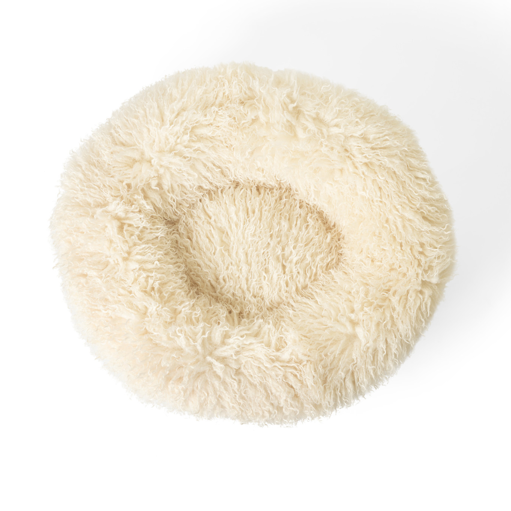 PupPouf™ Faux Fur Donut Dog Bed – Luxe Plush Orthopedic, Sheep Ivory