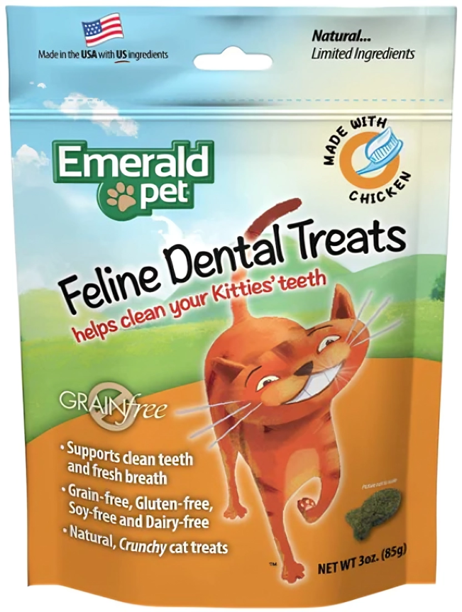 Dental Treats for Cats - Emerald Pet Feline Oral Health Snacks