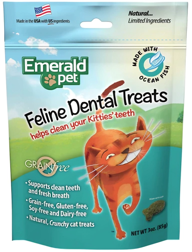 Dental Treats for Cats - Emerald Pet Feline Oral Health Snacks