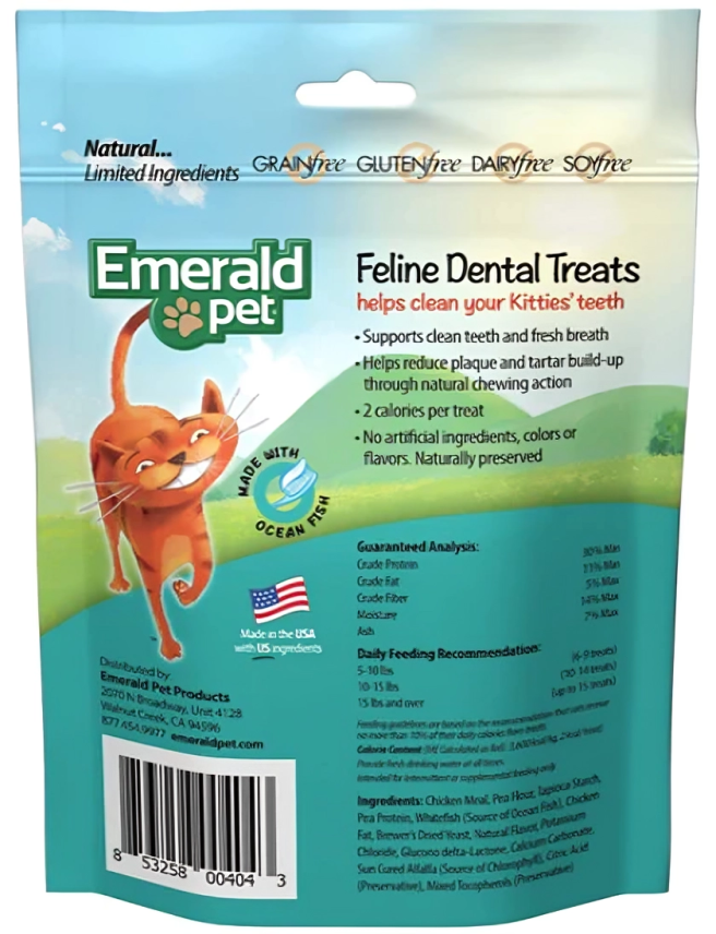 Dental Treats for Cats - Emerald Pet Feline Oral Health Snacks