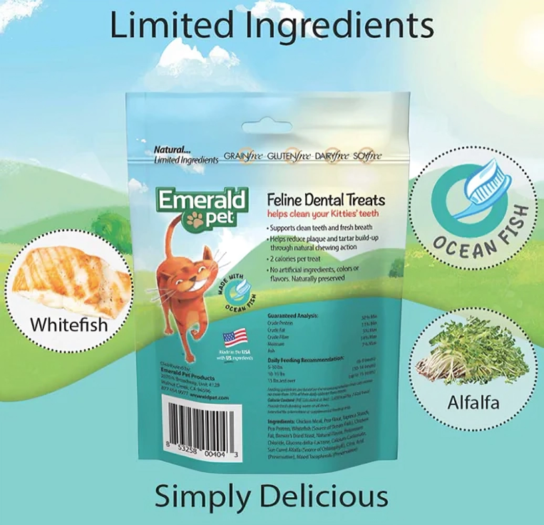Dental Treats for Cats - Emerald Pet Feline Oral Health Snacks