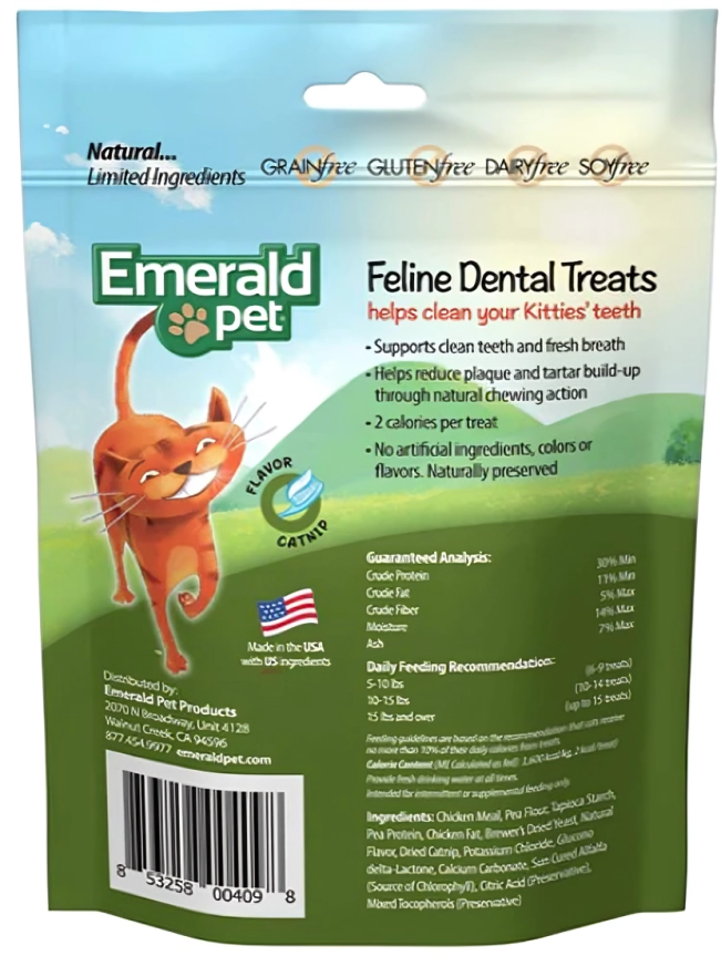 Dental Treats for Cats - Emerald Pet Feline Oral Health Snacks