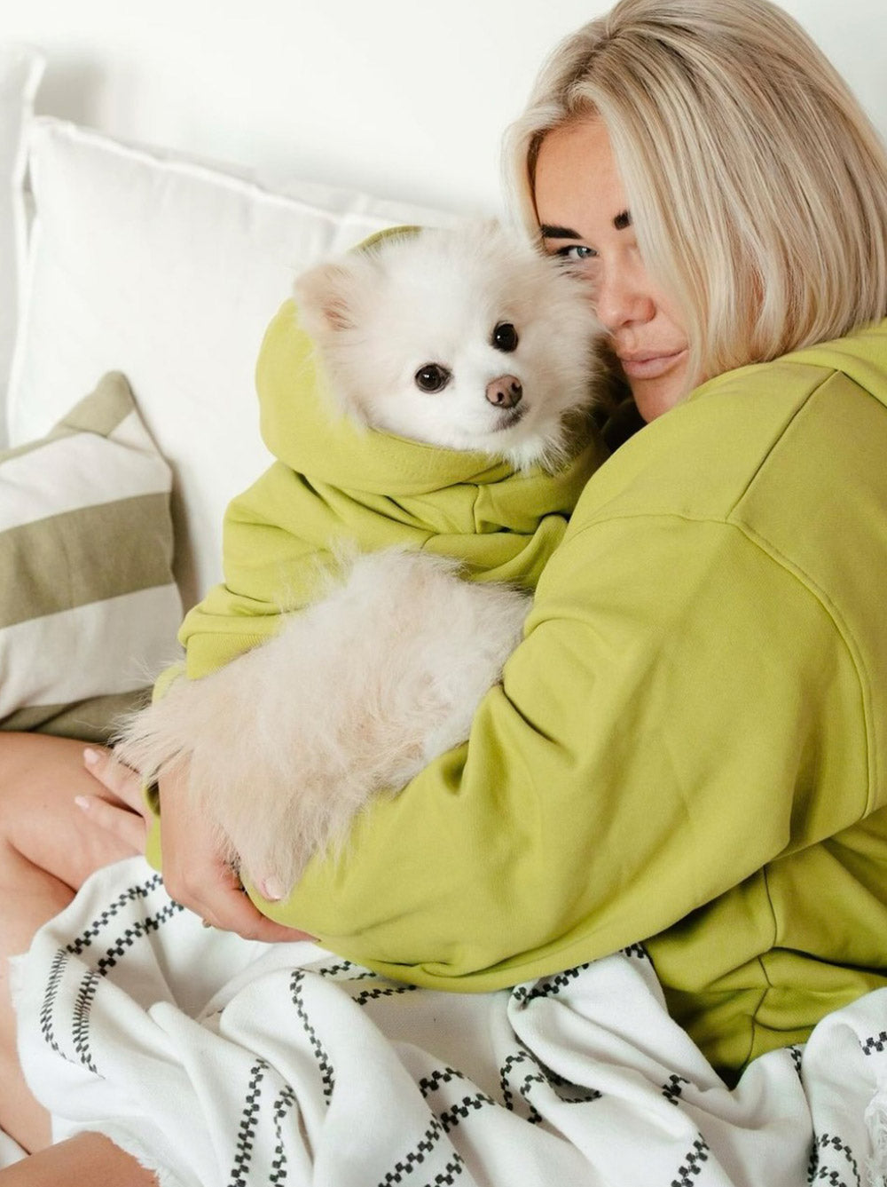 Matching Dog & Owner Hoodie – Oversized Unisex Fleece Sweatshirt for Pets and People (Chartreuse)