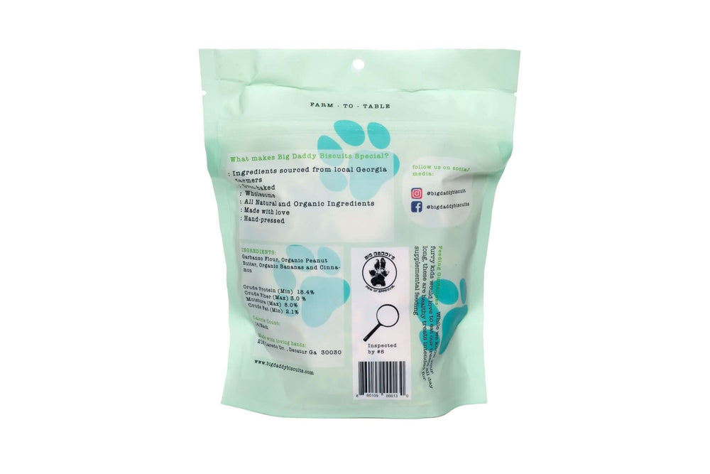 Big Daddy’s All-Natural Grain Free Peanut Butter Dog Biscuits | Chickpea, Banana & Cinnamon Treats for Sensitive Pups