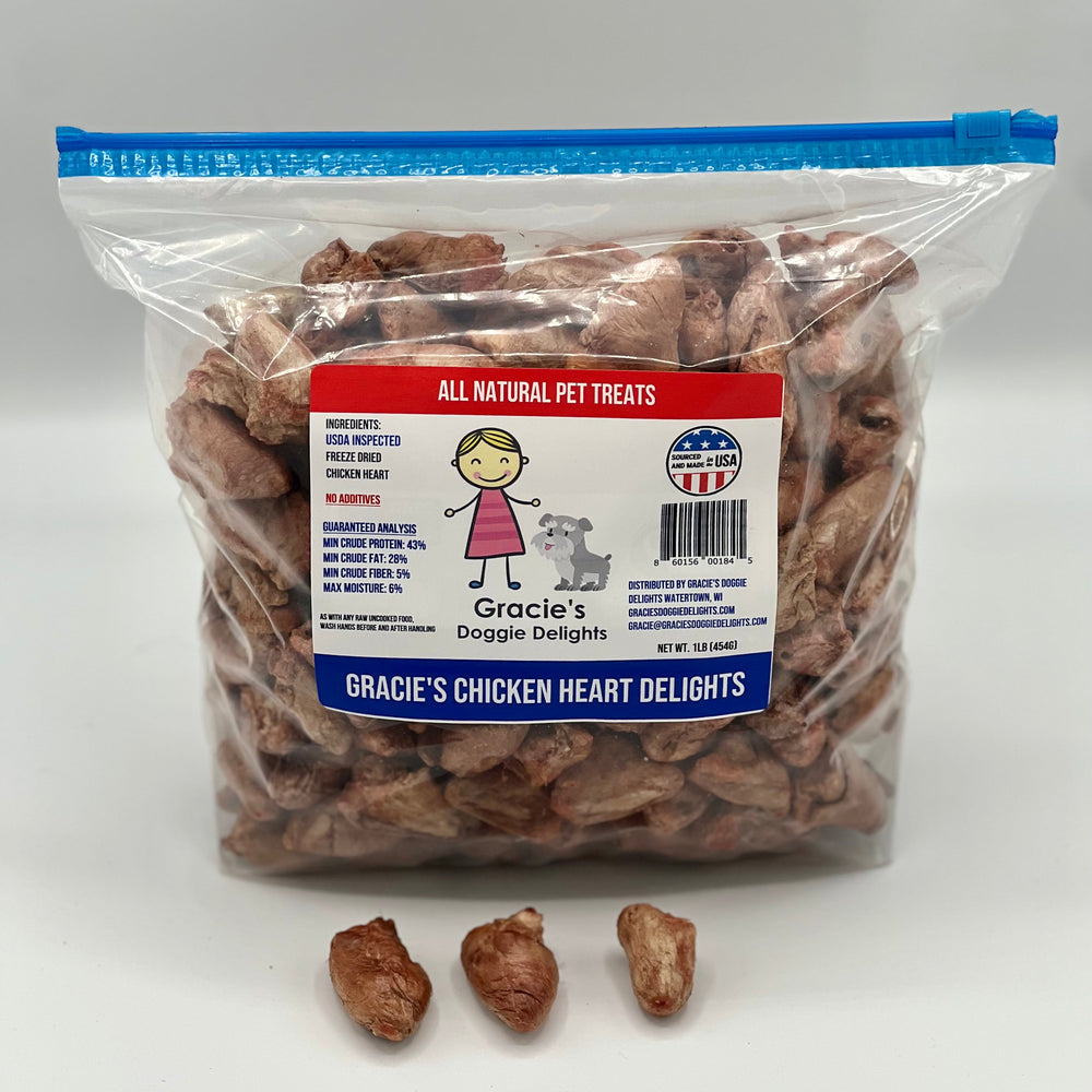 Gracie’s Chicken Heart Delights – 100% Freeze-Dried Dog Treats