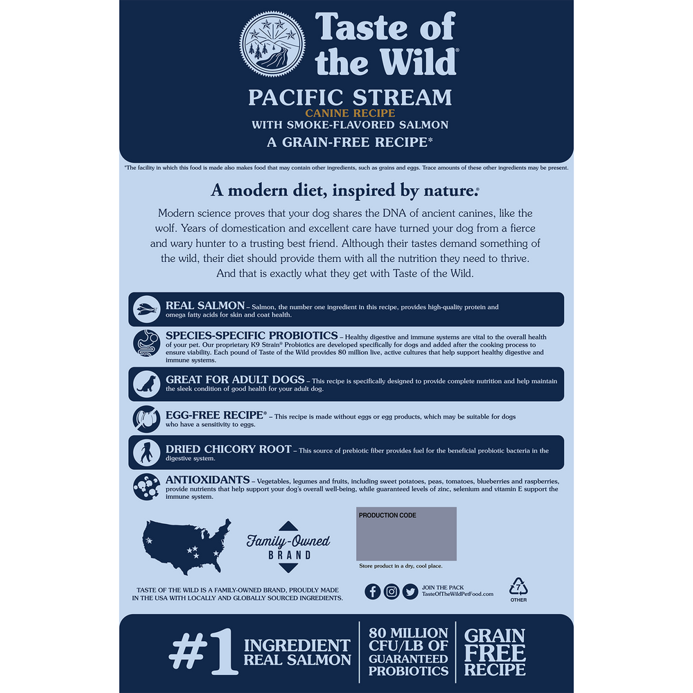 Taste of the Wild Pacific Stream Grain-Free Dry Dog Food with Real Salmon