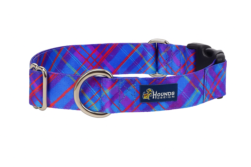 Twilight Glow Blue Plaid Martingale Dog Collar by 2 Hounds – EarthStyle Collection