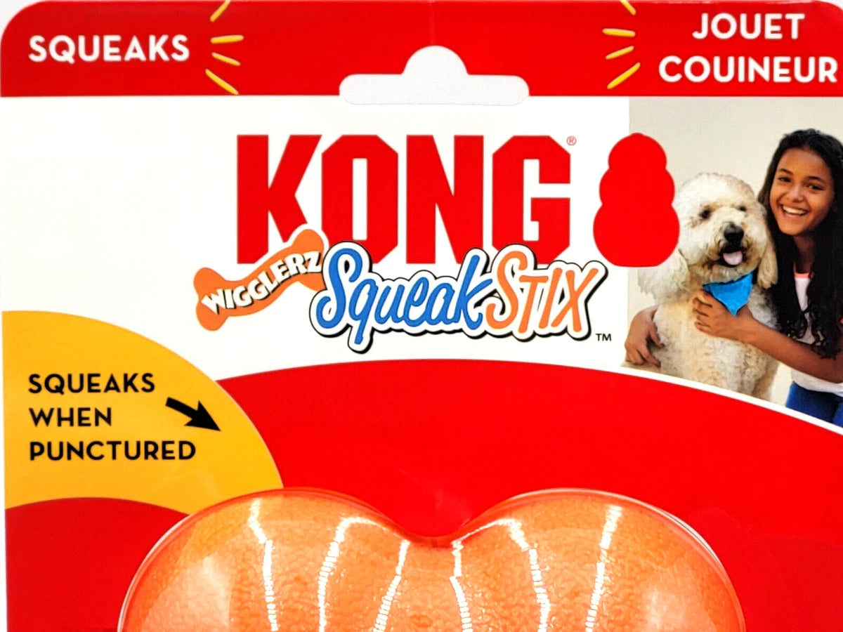KONG SqueakStix Wigglerz: The Ultimate Durable, Safe, and Fun Fetch Toy for Dogs (2 pack)