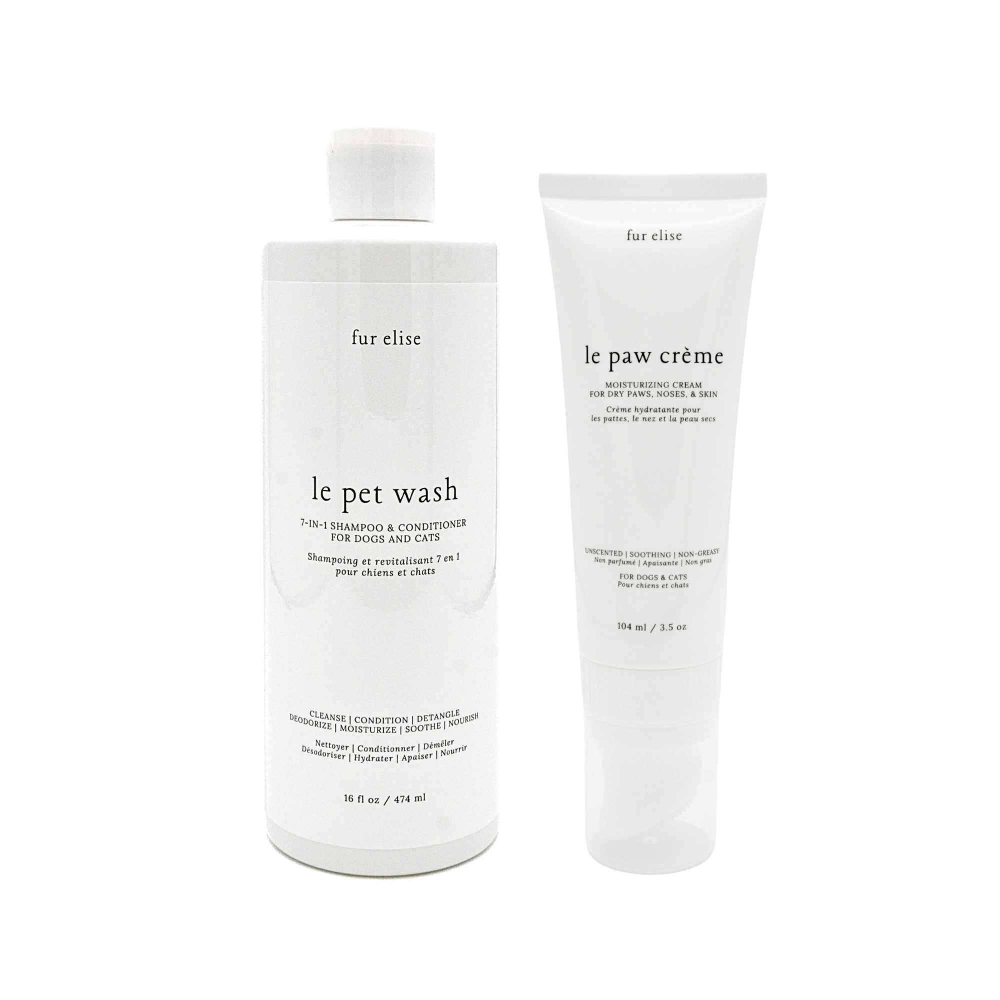 Le Grooming Set for Dogs & Cats – Natural Pet Wash & Paw Cream | Hypoallergenic, Cruelty-Free, Rose Water Scent