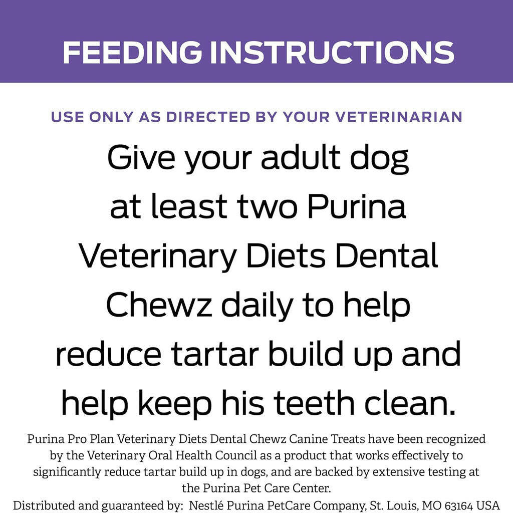 Purina Pro Plan Veterinary Dental Chewz Dog Treats for Oral Health, 5 oz Box