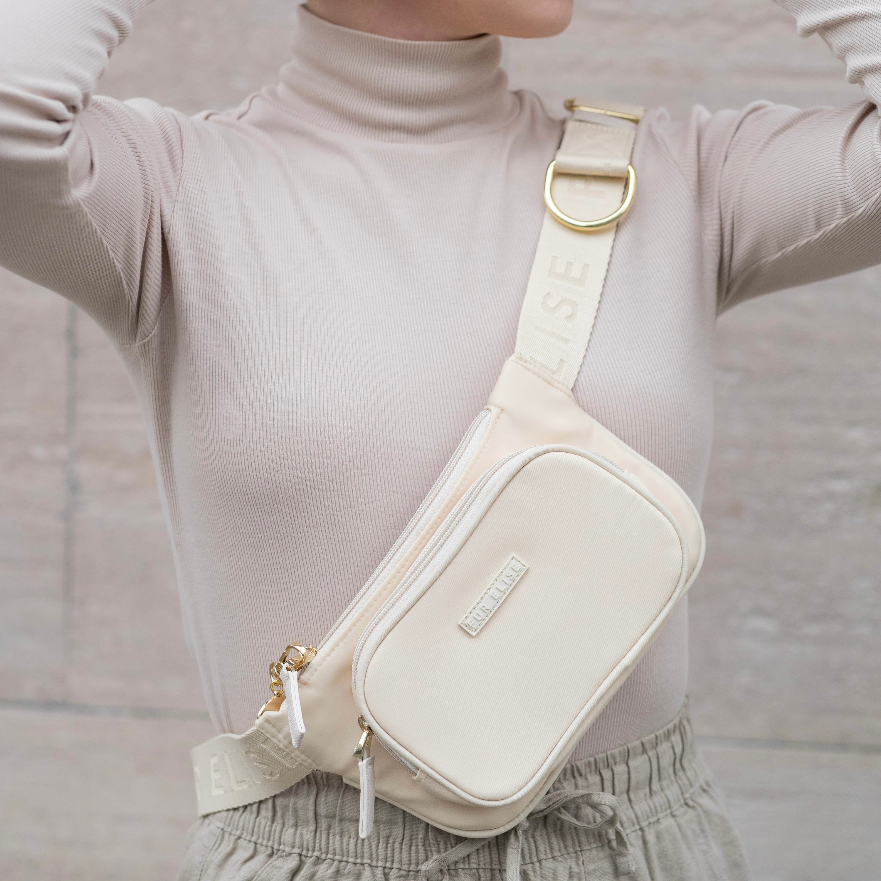 Elise Belt Bag in Bone – Stylish Hands-Free Dog Walking Bag
