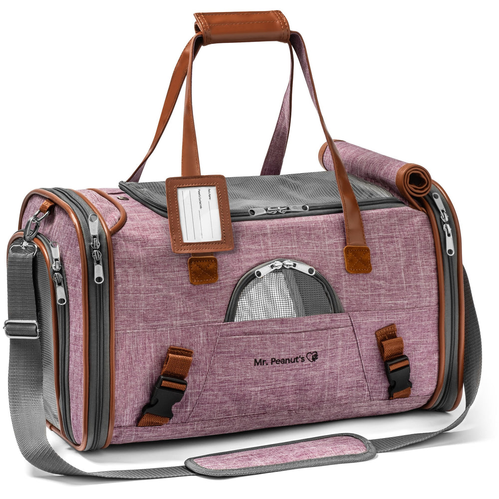 Mr. Peanut's Gold Series Airline Approved Pet Carrier – Soft-Sided Travel Tote for Cats & Small Dogs, Fits Under Airline Seats