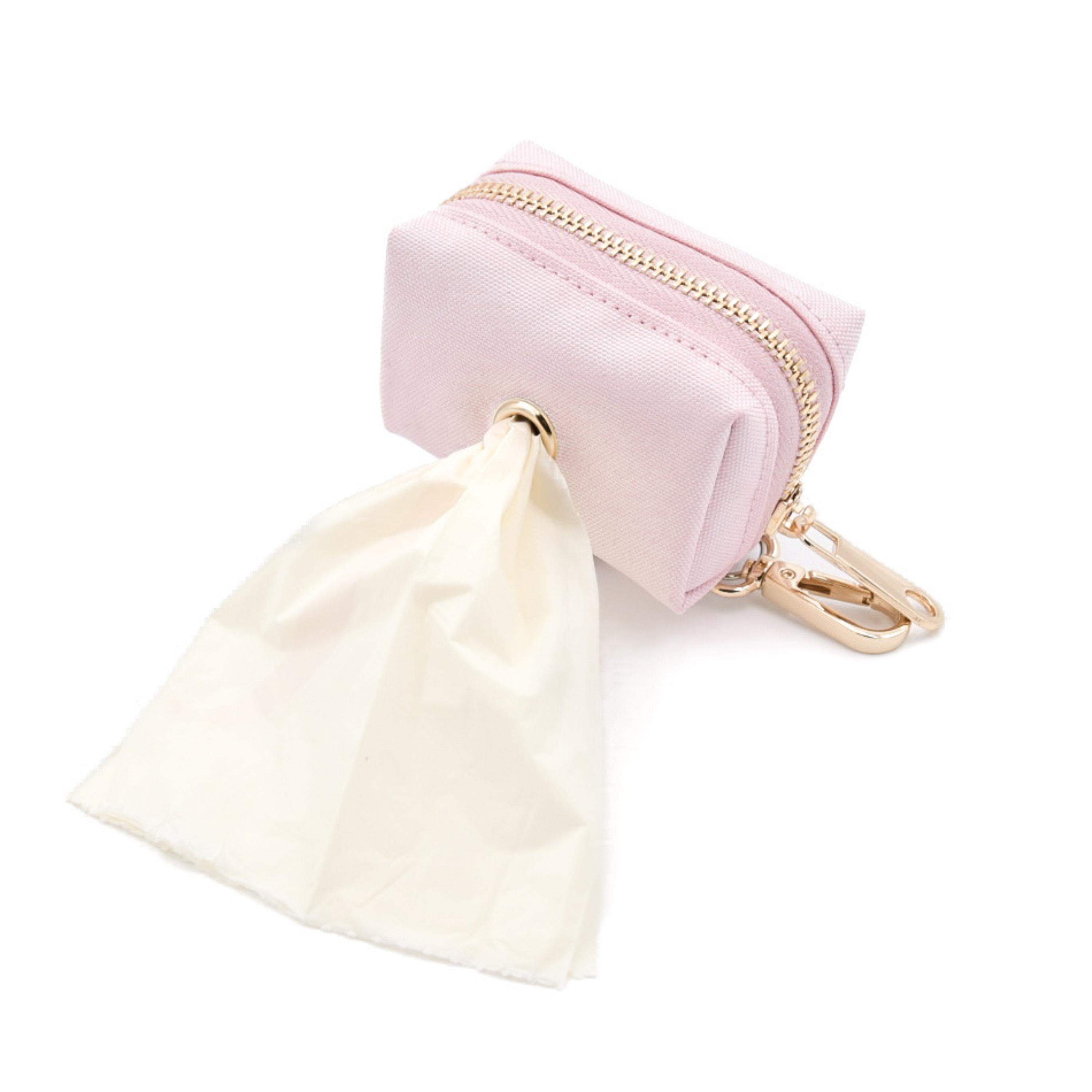 Le Poo Rose Pouch – Stylish Oxford Dog Waste Bag Holder with Double Roll Capacity