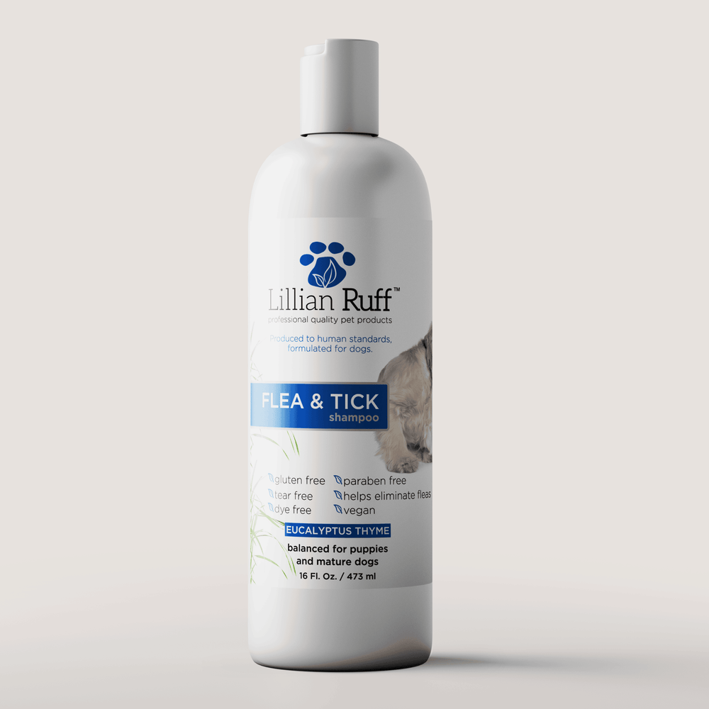 Lillian Ruff Flea & Tick Shampoo + Flea Comb Set – Natural Flea & Tick Grooming Kit for Dogs
