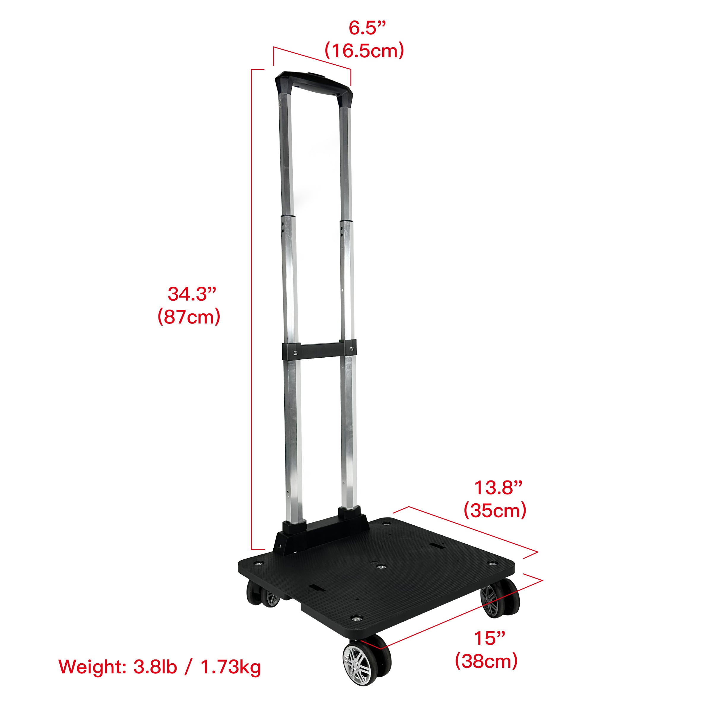 Mr. Peanut's Spinner Wheelbase Luggage Cart – Pet Carrier & Travel Bag Attachment for Easy Rolling