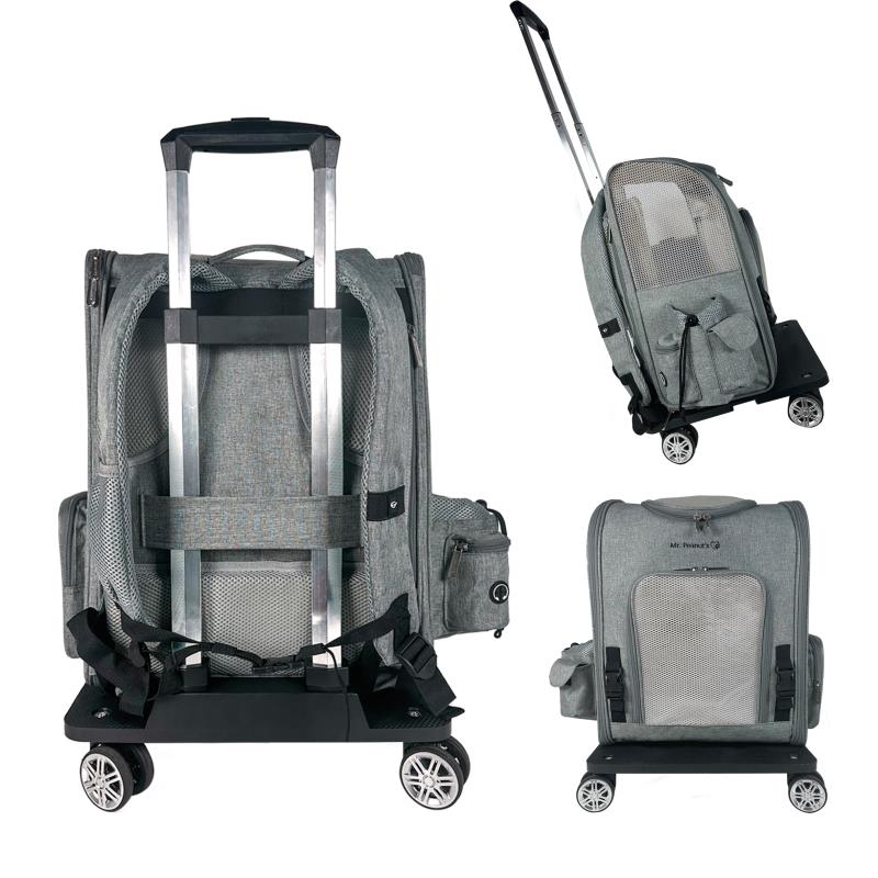 Mr. Peanut's Spinner Wheelbase Luggage Cart – Pet Carrier & Travel Bag Attachment for Easy Rolling