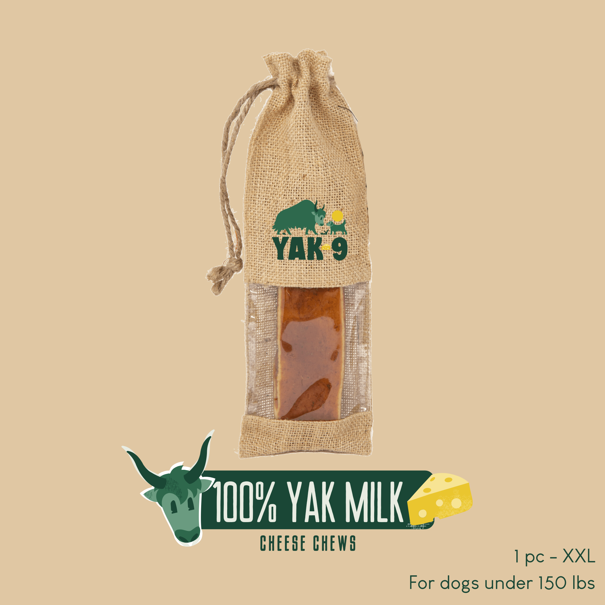Yak9 Himalayan 100% Yak Cheese Dog Chews – Long-Lasting Natural Chews for Dental Health