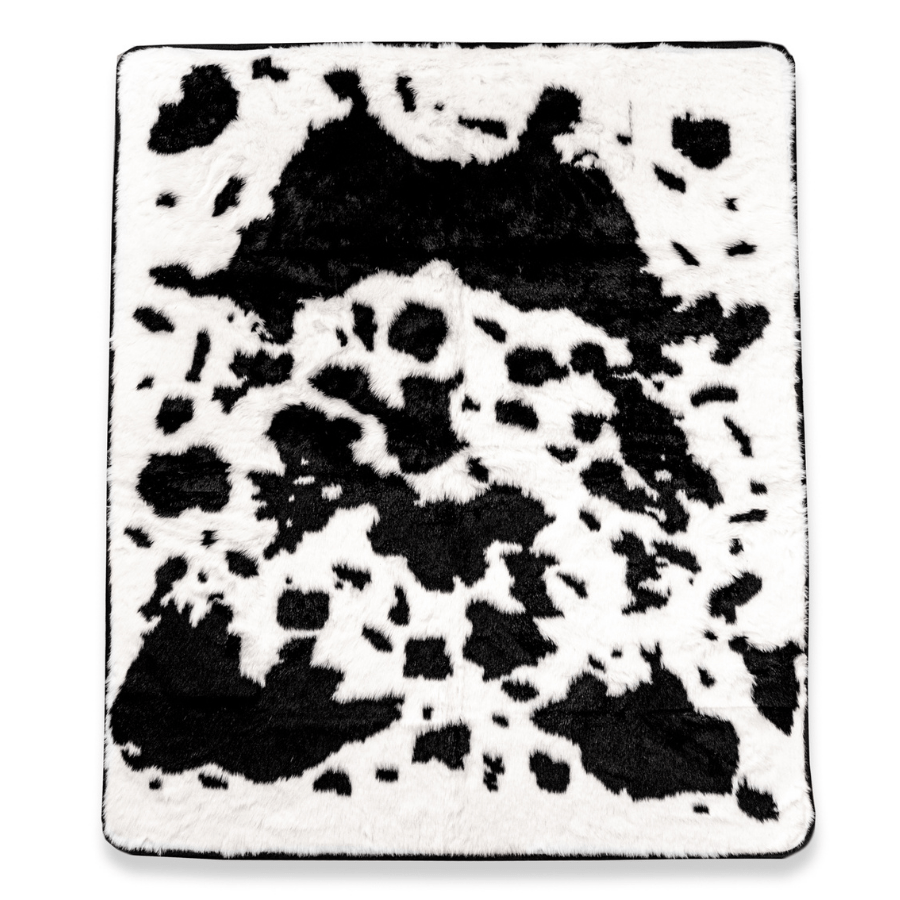 PupProtector™ Waterproof Dog Blanket – Durable, Washable, Throw Furniture Protector for Pets - Black Faux Cowhide