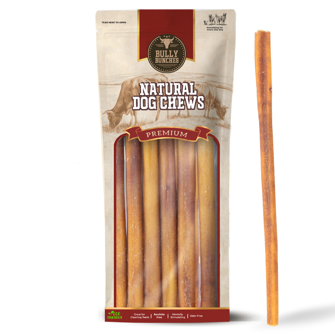 12-Inch Bully Sticks for Dogs – All-Natural, Long-Lasting Chews for Dental Health