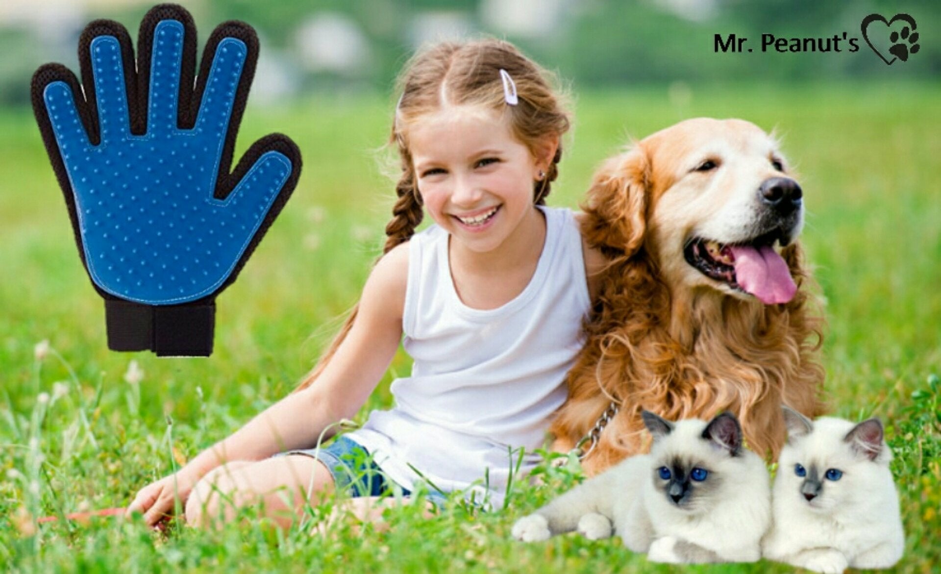 Mr. Peanut’s 2-Pack Pet Grooming Gloves with 259 Silicone Pins