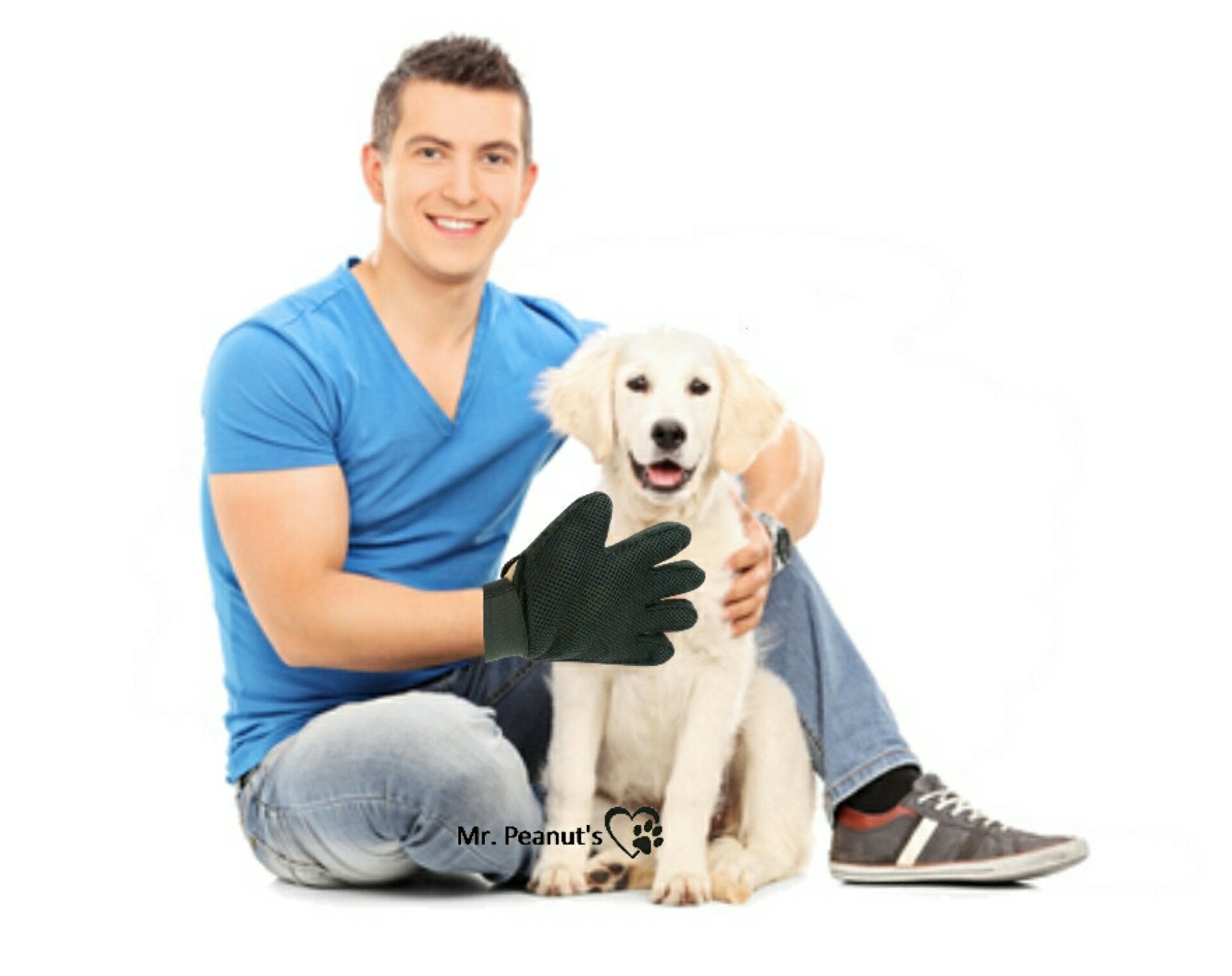 Mr. Peanut’s 2-Pack Pet Grooming Gloves with 259 Silicone Pins