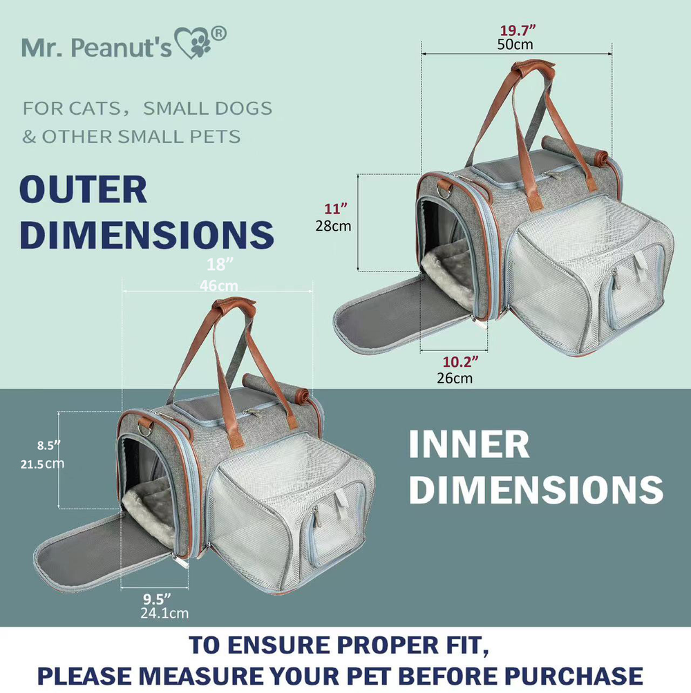 Mr. Peanut’s Gold Series Big Apple XL Expandable Pet Carrier