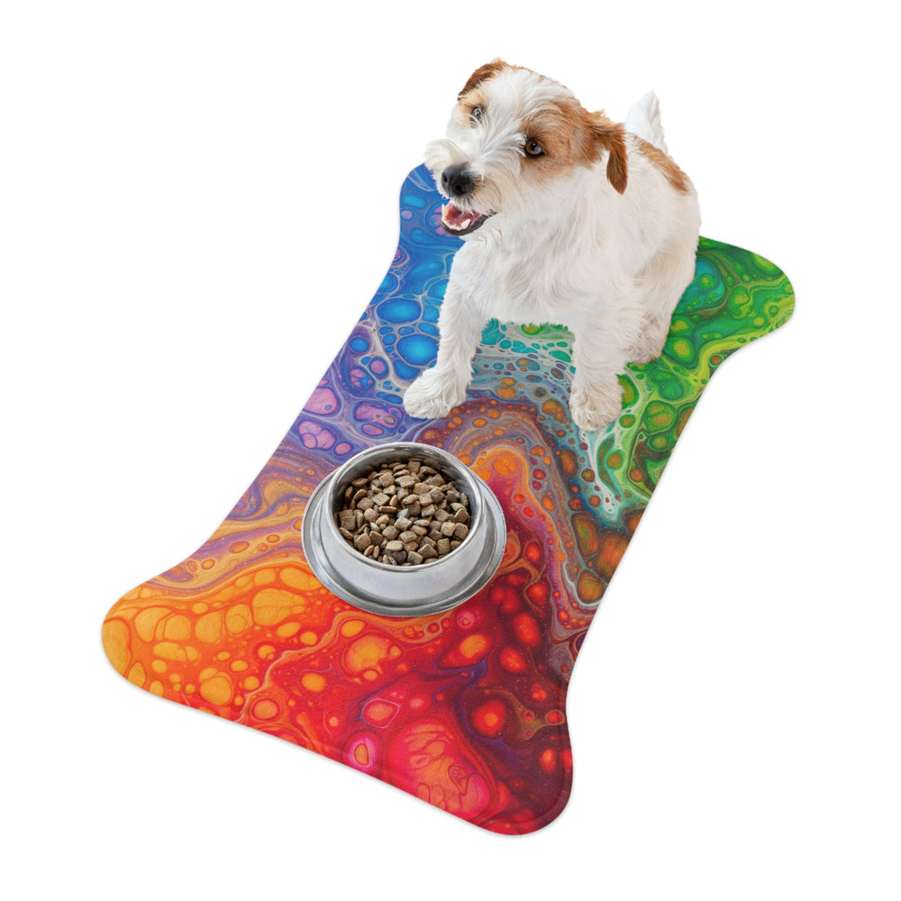 Bespattered Facade Colorful Flow Pet Feeding Mat – Absorbent Non-Slip Dog & Cat Food Mat