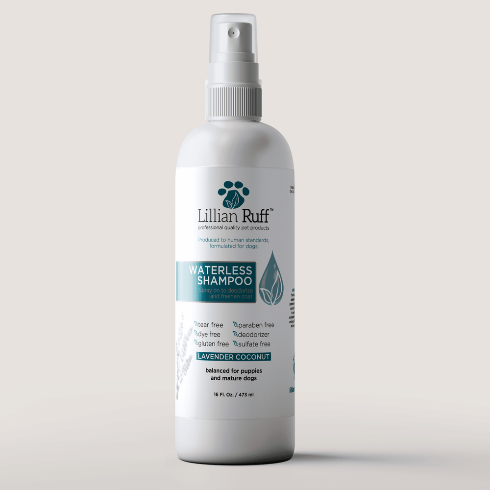 Lillian Ruff Waterless Shampoo & Detangler Set – Lavender Coconut No-Rinse Pet Grooming Kit