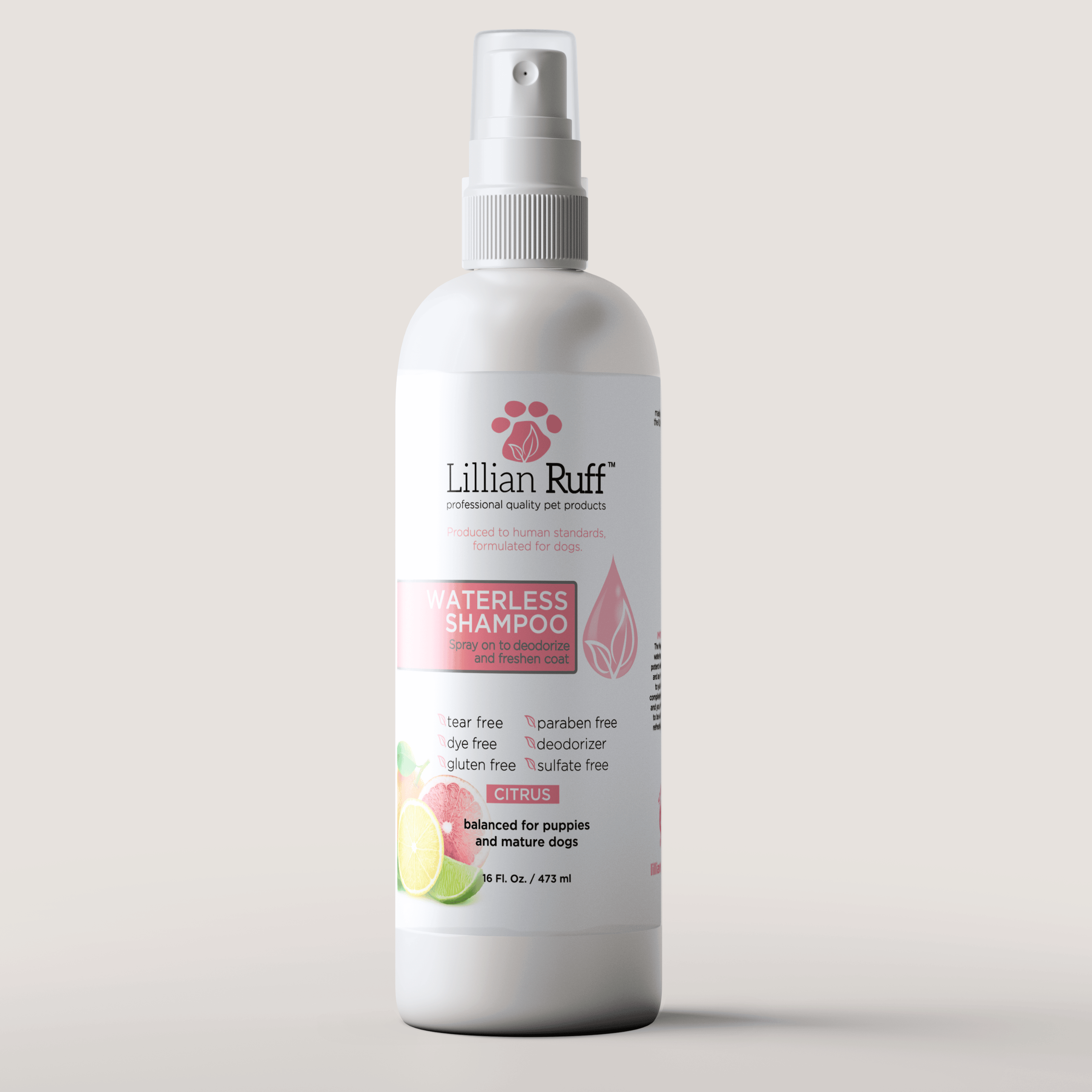 Lillian Ruff Waterless Shampoo – Citrus No-Rinse Shampoo for Dogs & Cats