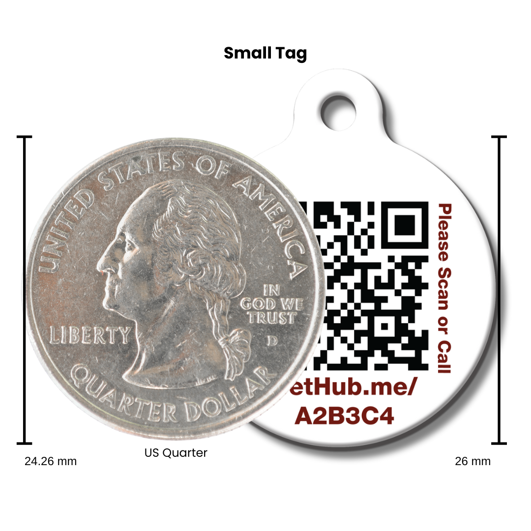 PetHub QR Pet ID Tag – Kiss Me I’m Rescued Smart Lost Pet Tag🐾