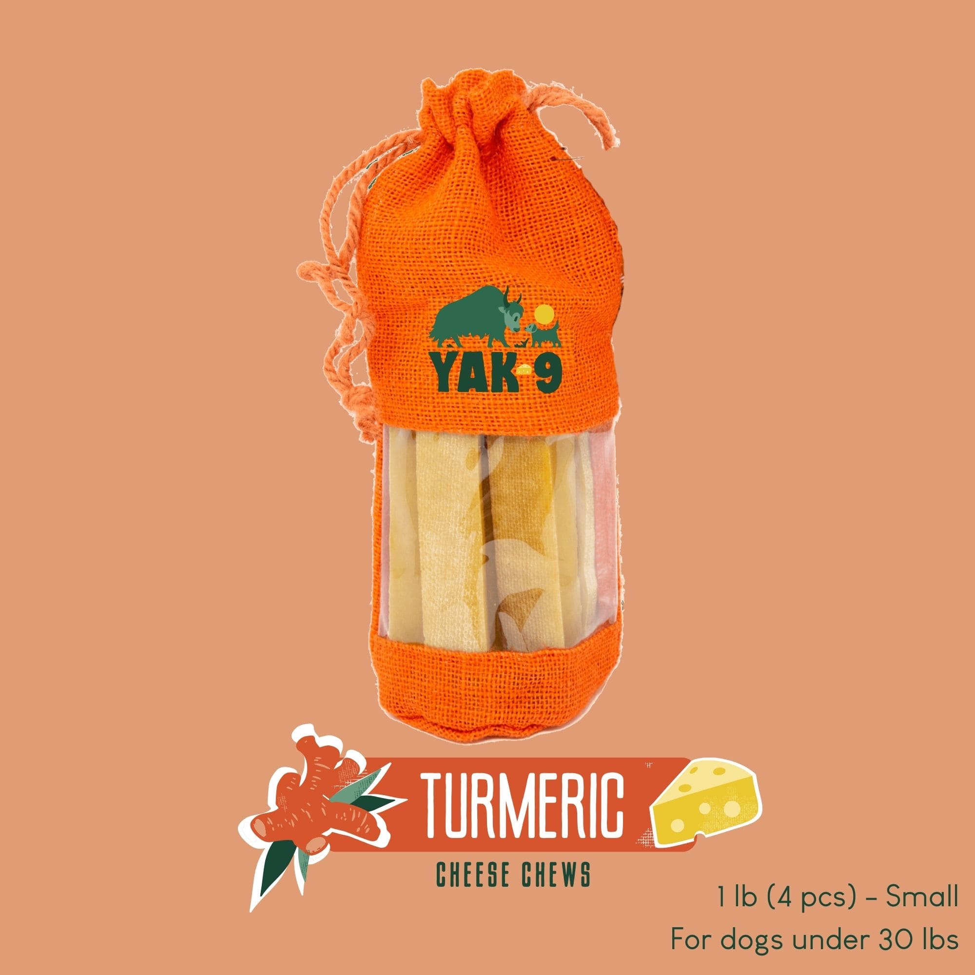 Yak9 Turmeric Yak Cheese Dog Chews – Natural Long-Lasting Chews for Joint, Dental & Digestive Health