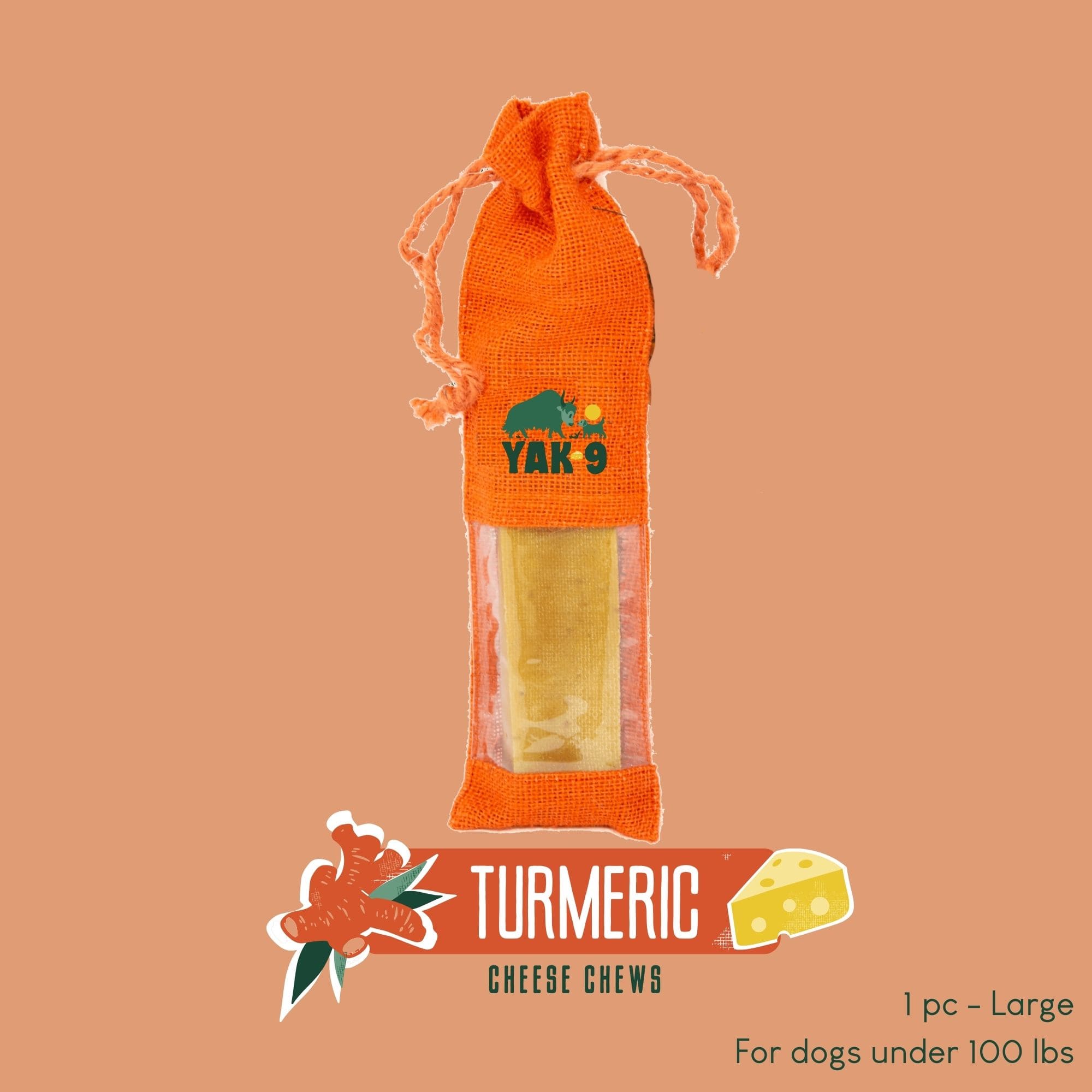 Yak9 Turmeric Yak Cheese Dog Chews – Natural Long-Lasting Chews for Joint, Dental & Digestive Health