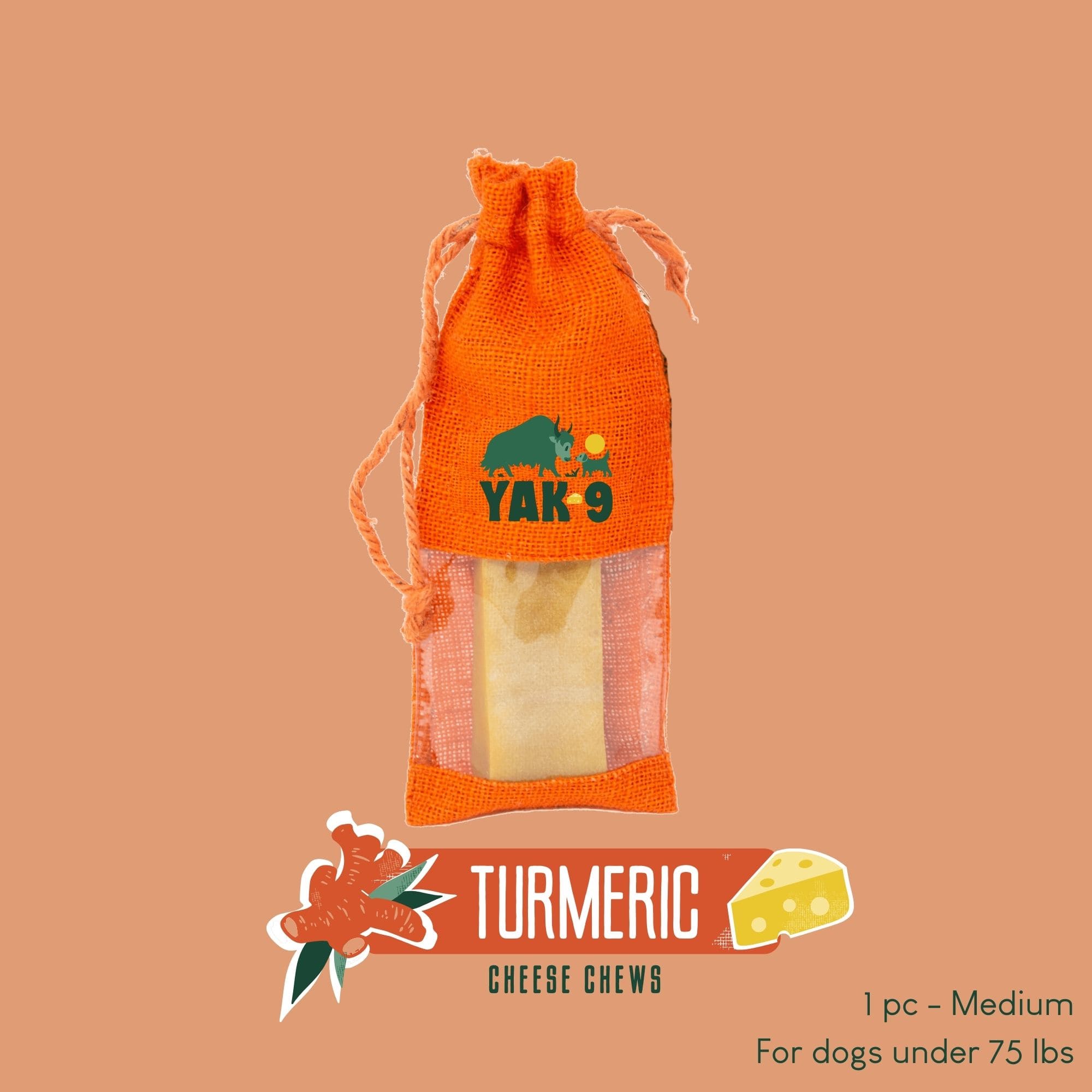 Yak9 Turmeric Yak Cheese Dog Chews – Natural Long-Lasting Chews for Joint, Dental & Digestive Health