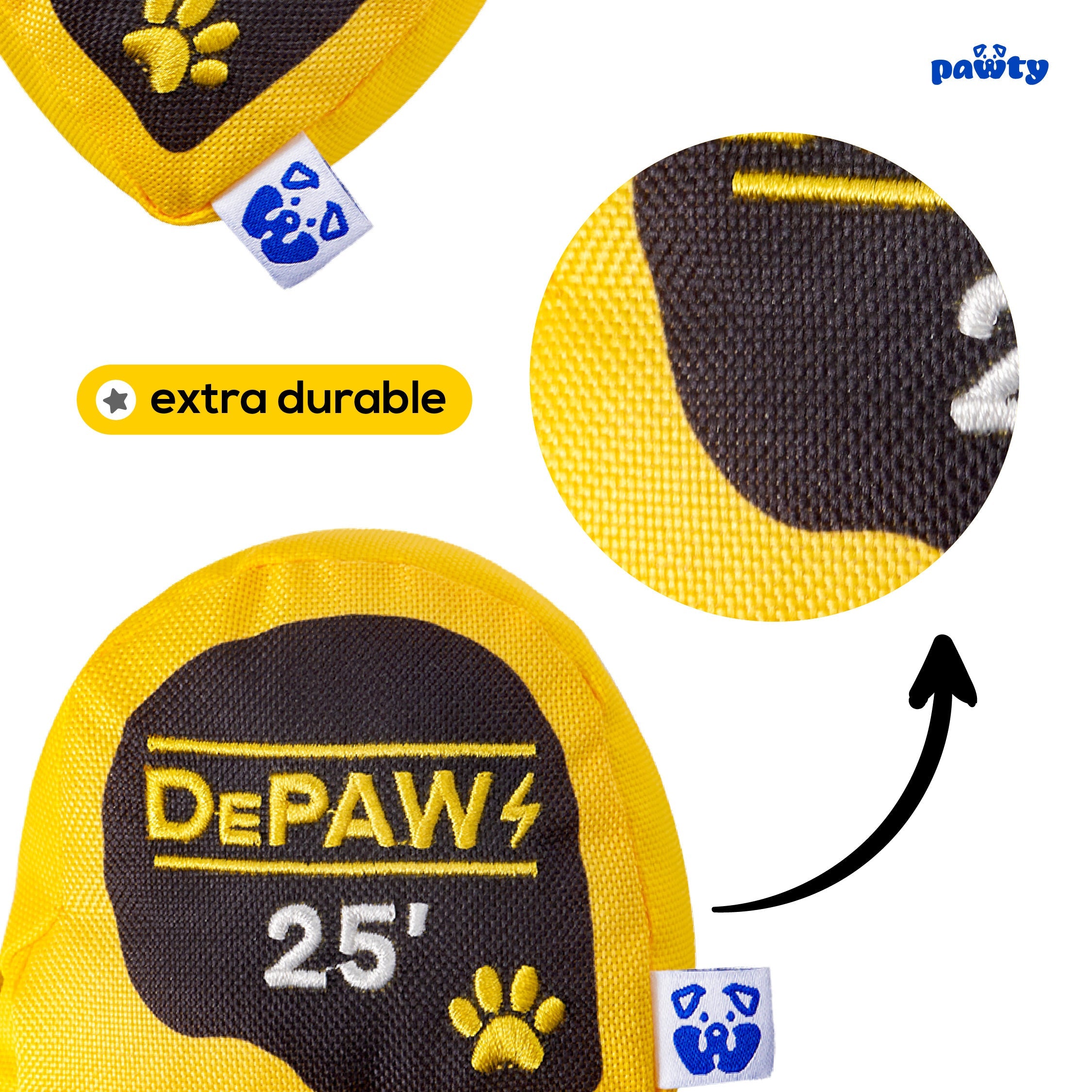 PAWTY Tool Kit Tape Measure Dog Toy – Plush Squeaky Chew Toy for Small & Medium Dogs