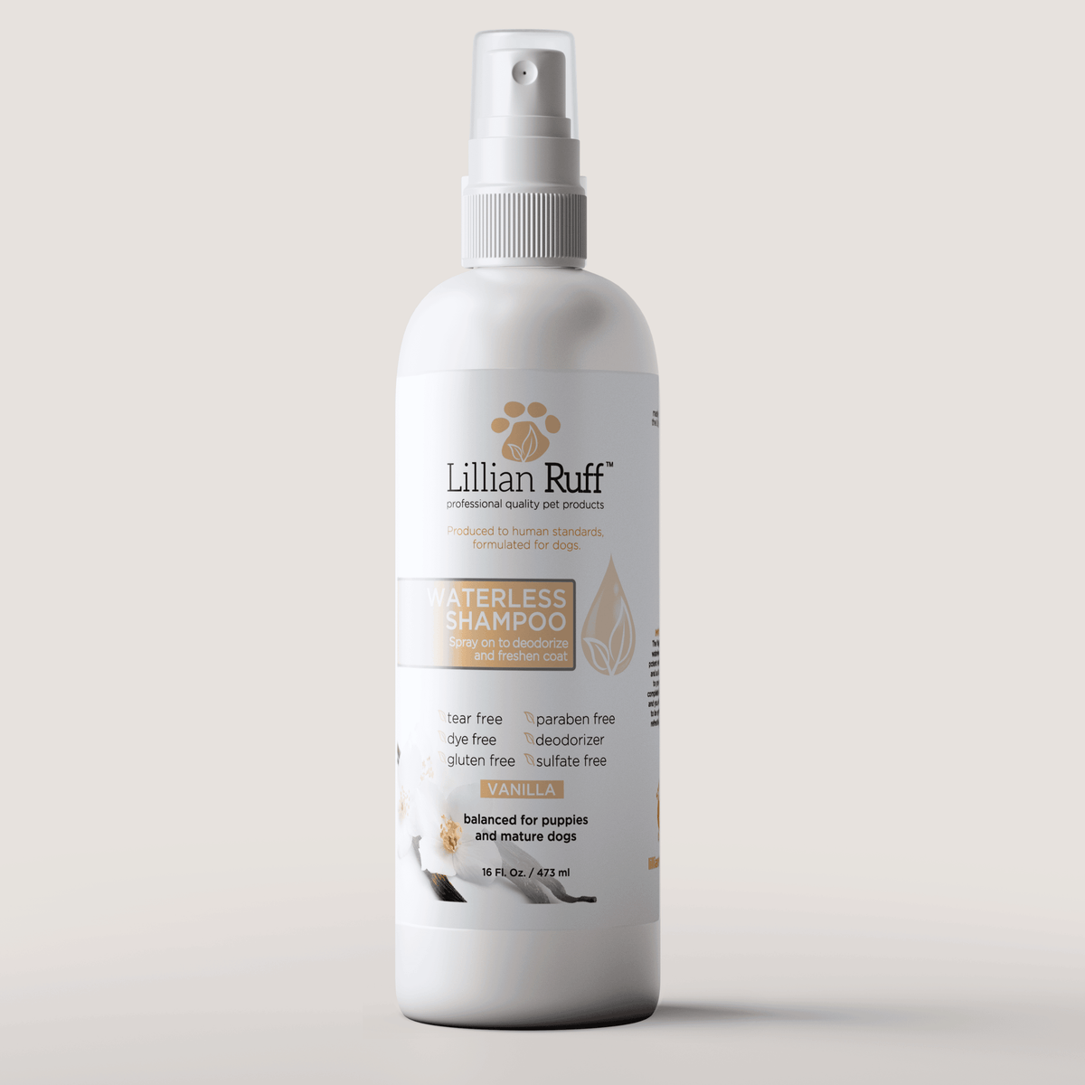 Lillian Ruff Waterless Shampoo – Vanilla No-Rinse Shampoo for Dogs & Cats