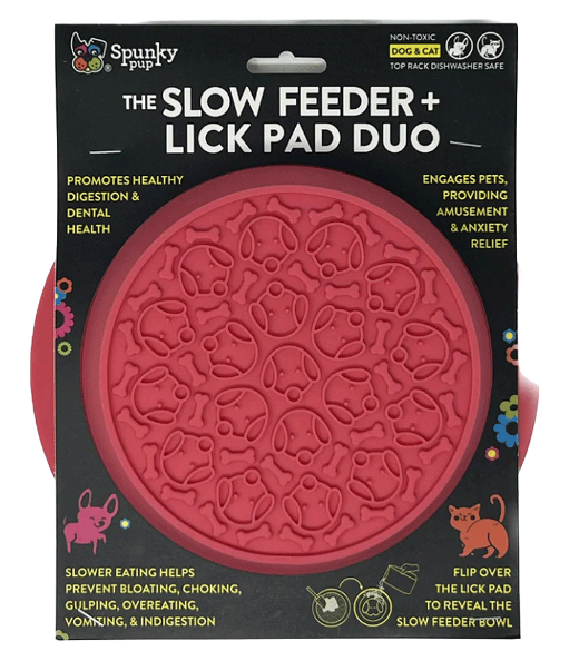 SPUNKY Pup Duo Slow Feeding Dog Bowl & Lick Pad Combo