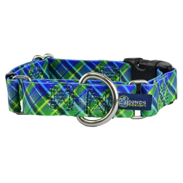 Electric Glow Green Plaid Martingale Dog Collar with Buckle – EarthStyle Collection