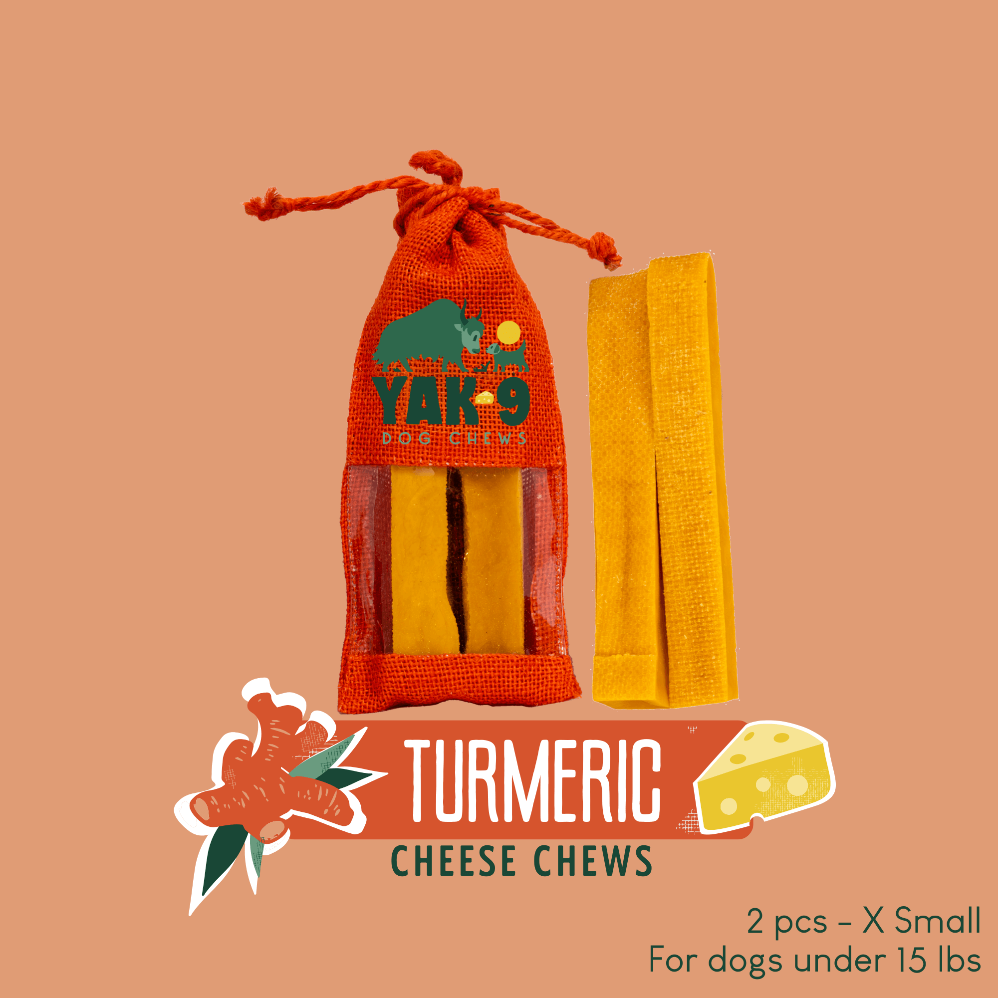 Yak9 Turmeric Yak Cheese Dog Chews – Natural Long-Lasting Chews for Joint, Dental & Digestive Health