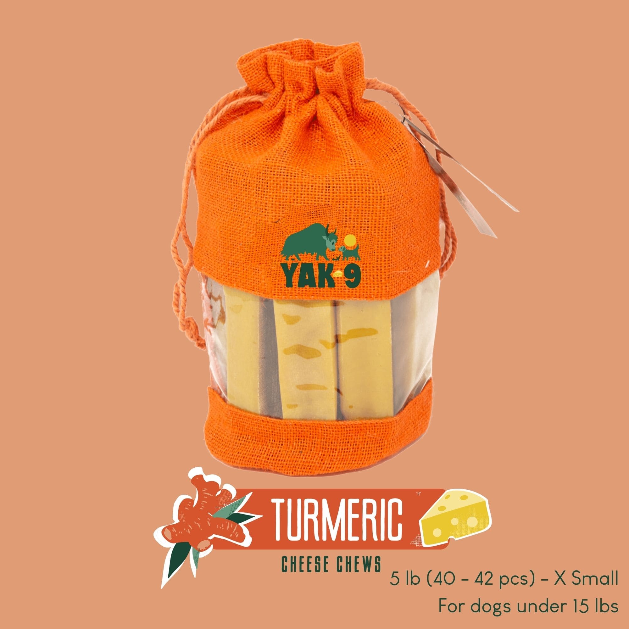 Yak9 Turmeric Yak Cheese Dog Chews – Natural Long-Lasting Chews for Joint, Dental & Digestive Health