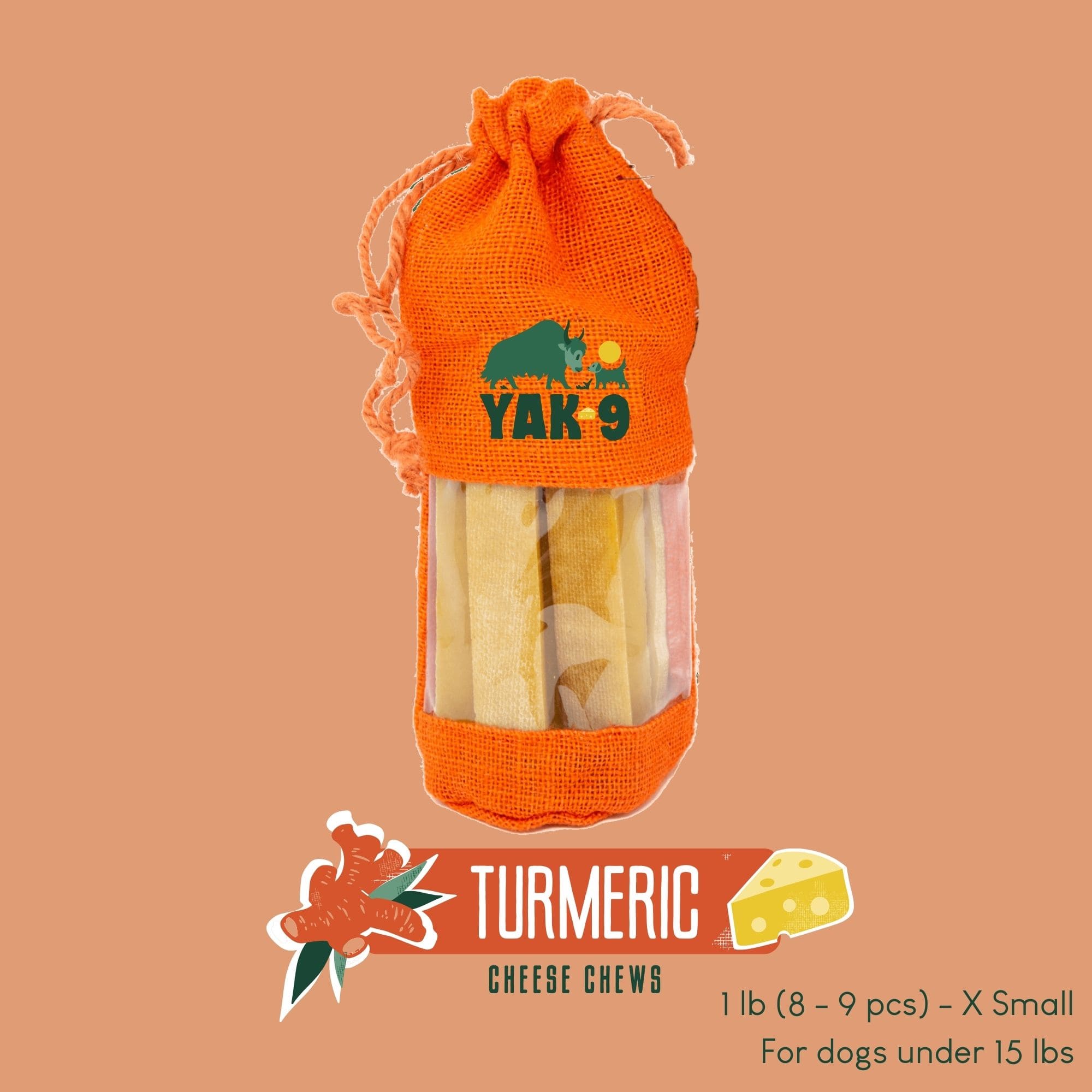 Yak9 Turmeric Yak Cheese Dog Chews – Natural Long-Lasting Chews for Joint, Dental & Digestive Health