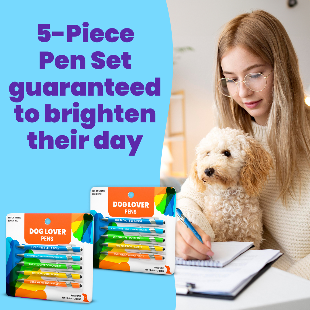 Funny Dog Lover Stylus Pen Set (2-Pack) – Metal Ballpoint Pens for Dog Moms, Dog Dads & Pet Lovers