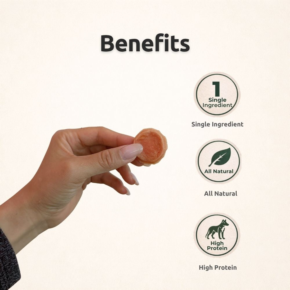FreezeBone Chicken Chips Dog Treats – Single Ingredient High-Protein Treats (8oz Value Size)