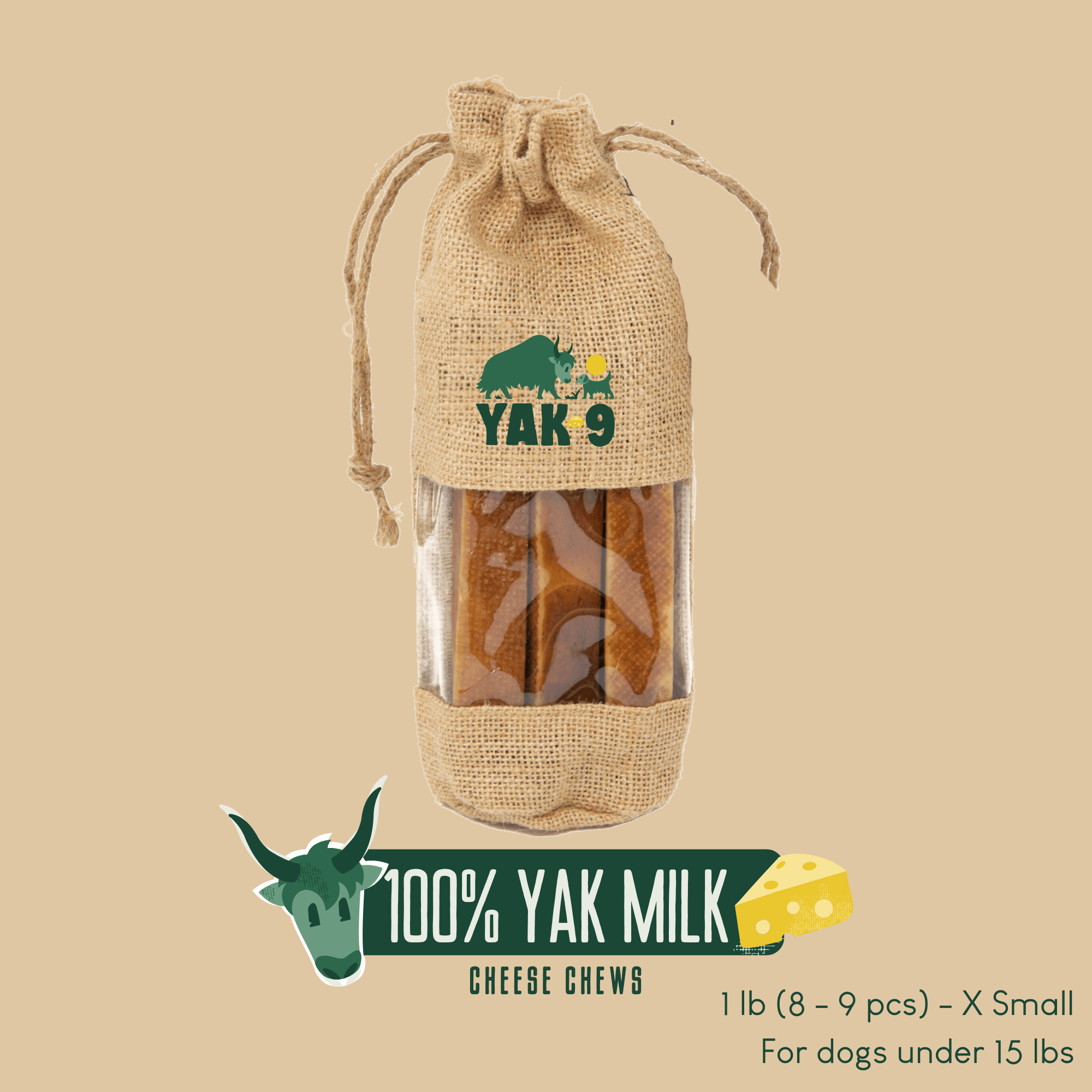 Yak9 Himalayan 100% Yak Cheese Dog Chews – Long-Lasting Natural Chews for Dental Health