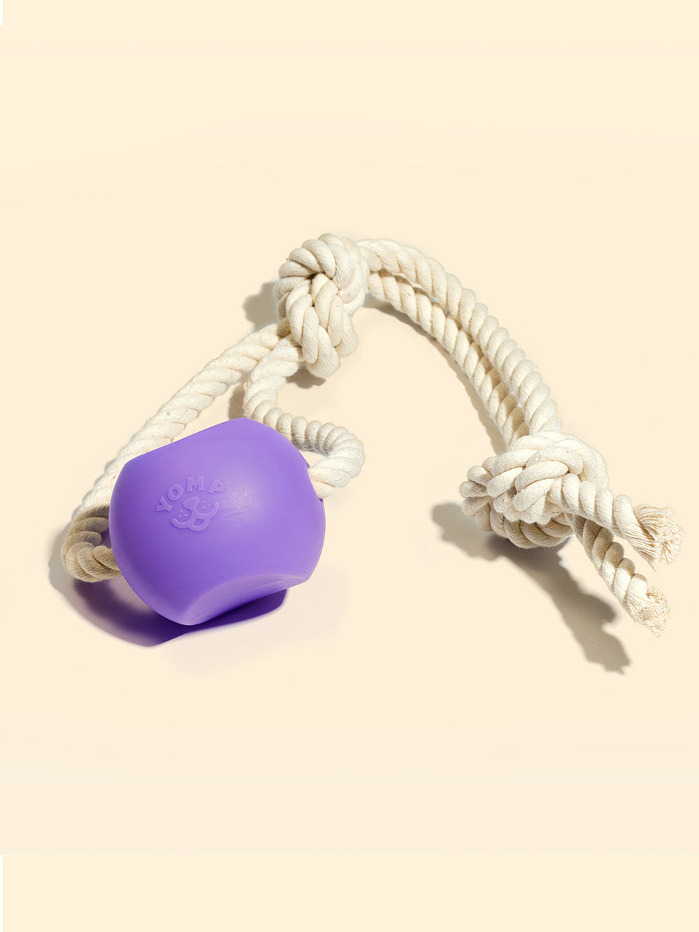 Yomp BallRope Dog Toy – Silicone Ball with Natural Cotton Tug Rope